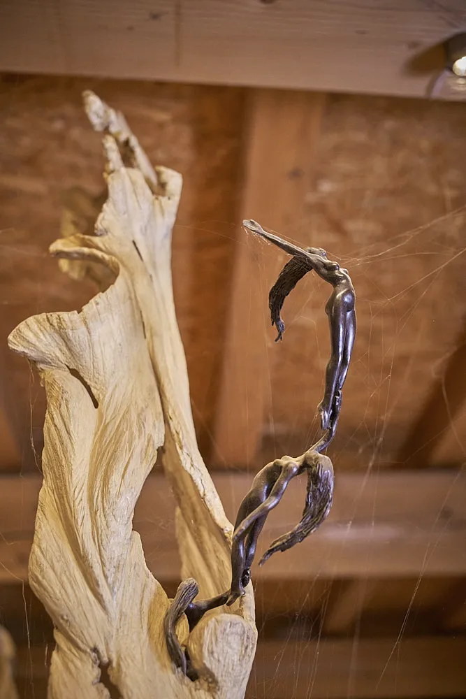 Sculpture de Bruno Barbieri, bois et bronze