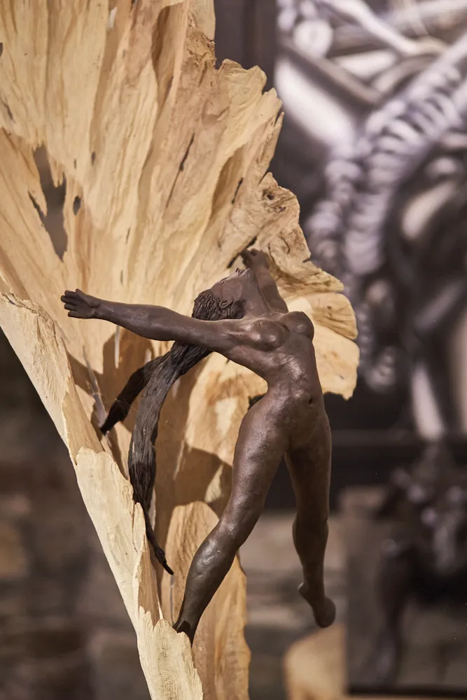 Sculpture de Bruno Barbieri, bois et terre cuite